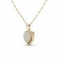 Natural 10k Yellow Gold 0.25Ct Round Cut Solid Real Diamond Heart Necklace HI I2