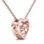 10k Rose Gold 0.20 Ct Natural Round Cut Diamond Heart Pendant Necklace HI I2
