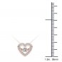 10k Rose Gold 0.20 Ct Natural Round Cut Diamond Heart Pendant Necklace HI I2