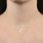 Solid 10k Yellow Gold 0.04Ct Round Cut Diamond Heart Beat Pendant Necklace HI I2