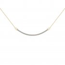 Natural 10k Yellow Gold 0.25Ct Round Cut Solid Diamond Bar Necklace HI I2