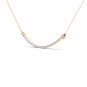 Natural 10k Yellow Gold 0.25Ct Round Cut Solid Diamond Bar Necklace HI I2