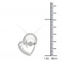 10k White Gold 0.15 Ct Round Cut Diamond Dual Heart Beat Pendant Necklace HI I2