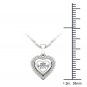 10k White Gold 0.33 Ct Round Cut Diamond Dual Heart Beat Pendant Necklace HI I2