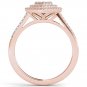 14K Rose Gold 0.33 Ct Brillant Round Cut Diamond Heart Shaped Engagement Ring