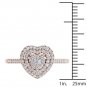 14K Rose Gold 0.33 Ct Brillant Round Cut Diamond Heart Shaped Engagement Ring