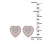 10k Rose Gold 0.33 Ct Brilliant Round Cut Diamond Heart Shaped Earrings