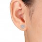 10k Rose Gold 0.33 Ct Brilliant Round Cut Diamond Heart Shaped Earrings