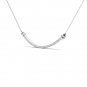 Natural 10k White Gold 0.25Ct Round Cut Solid Diamond Bar Necklace HI I2