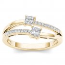 Genuine 14K Yellow Gold 0.33 Ct Brillant Princess Cut Diamond Engagement Ring Genuine 14K Yellow Gold 0.33 Ct Brillant Princess Cut Diamond Engagement Ring