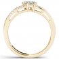 Genuine 14K Yellow Gold 0.33 Ct Brillant Princess Cut Diamond Engagement Ring