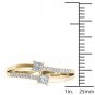 Genuine 14K Yellow Gold 0.33 Ct Brillant Princess Cut Diamond Engagement Ring