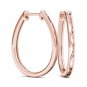 10k Rose Gold 0.15 Ct Round Cut Diamond Hoop Earrings Real Solid HI I2 Hooks