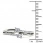 Genuine 14K White Gold 0.33 Ct Brillant Princess Cut Diamond Engagement Ring