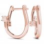 10k Rose Gold 0.33 Ct Brilliant Round Cut Diamond Two-Stone Hoop Earrings