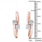 10k Rose Gold 0.33 Ct Brilliant Round Cut Diamond Two-Stone Hoop Earrings
