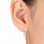 10k Rose Gold 0.33 Ct Brilliant Round Cut Diamond Two-Stone Hoop Earrings