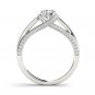 14k White Gold 1.00 Ct Round Cut Diamond Classic Solitaire Halo Engagement Ring