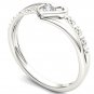 Solid 10k White Gold 0.04 Ct Round Cut Diamond Heart Engagement Fashion Ring