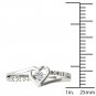 Solid 10k White Gold 0.04 Ct Round Cut Diamond Heart Engagement Fashion Ring