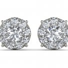 Solid 10k White Gold 1.25 Ct Round Cut Diamond Stud Earrings HI I2 Pushback Solid 10k White Gold 1.25 Ct Round Cut Diamond Stud Earrings HI I2 Pushback
