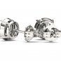 Solid 10k White Gold 1.25 Ct Round Cut Diamond Stud Earrings HI I2 Pushback