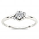 10k White Gold 0.09 Ct Natural Round Cut Diamond Wedding Engagement Ring HI I2 10k White Gold 0.09 Ct Natural Round Cut Diamond Wedding Engagement Ring HI I2