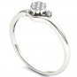 10k White Gold 0.09 Ct Natural Round Cut Diamond Wedding Engagement Ring HI I2