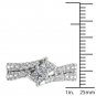 14K White Gold 1.50 Ct Brillant Princess Cut Diamond Two Stone Engagement Ring