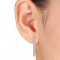 Natural 10k Rose Gold 0.33 Ct Round Cut Diamond Hoop Earrings HI I2 Hooks