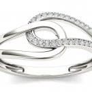 Natural 10k White Gold 0.08 Ct Rond Cut Diamond Interlock Fashion Ring HI I2 Natural 10k White Gold 0.08 Ct Rond Cut Diamond Interlock Fashion Ring HI I2