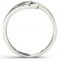 Natural 10k White Gold 0.08 Ct Rond Cut Diamond Interlock Fashion Ring HI I2