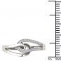 Natural 10k White Gold 0.08 Ct Rond Cut Diamond Interlock Fashion Ring HI I2