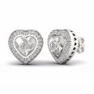 S925 Sterling Silver 0.33Ct Natural Diamond Heart- Shaped Frame Stud Earrings S925 Sterling Silver 0.33Ct Natural Diamond Heart- Shaped Frame Stud Earrings