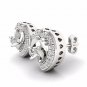S925 Sterling Silver 0.33Ct Natural Diamond  Heart- Shaped Frame Stud Earrings
