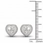 S925 Sterling Silver 0.33Ct Natural Diamond  Heart- Shaped Frame Stud Earrings