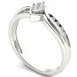 10k White Gold 0.1 Ct Diamond Kite Shape Cluster Fashion Engagement Ring