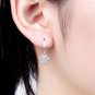 Genuine 10k White Gold 0.10 Ct Round Cut Diamond Fashion Dog Paw Earrings HI I2