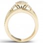 Solid 10k Yellow Gold 0.50Ct Diamond Pear Shaped Cluster Halo Engagement Ring