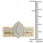Solid 10k Yellow Gold 0.50Ct Diamond Pear Shaped Cluster Halo Engagement Ring