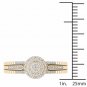 14k Yellow Gold 0.18 Ct Diamond Cluster Halo Vintage Style Engagement Ring HI I2
