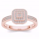 14k Rose Gold 0.15 Ct Diamond Halo Vintage Style Engagement Ring HI I2 Size 7 14k Rose Gold 0.15 Ct Diamond Halo Vintage Style Engagement Ring HI I2 Size 7