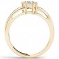 14K Yellow Gold 0.75 Ct Brillant Princess Cut Diamond Two Stone Engagement Ring