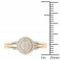 14k Natural Yellow Gold 0.15 Ct Round Diamond Halo Engagement Fashion Ring HI I2