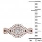 10k Rose Gold 0.40Ct Diamond Cluster Double Halo Bypass Engagement Ring HI,I2