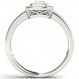 14k White Gold 0.15 Ct Diamond Halo Vintage Style Engagement Ring HI I2 Size 7