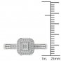 14k White Gold 0.15 Ct Diamond Halo Vintage Style Engagement Ring HI I2 Size 7