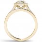 Solid 10k Yellow Gold 0.25Ct Natural Diamond Halo Engagement Ring Set HI.I2