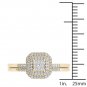 Solid 10k Yellow Gold 0.25Ct Natural Diamond Halo Engagement Ring Set HI.I2