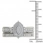 Solid 10k White Gold 0.50Ct Diamond Pear Shaped Cluster Halo Engagement Ring Set